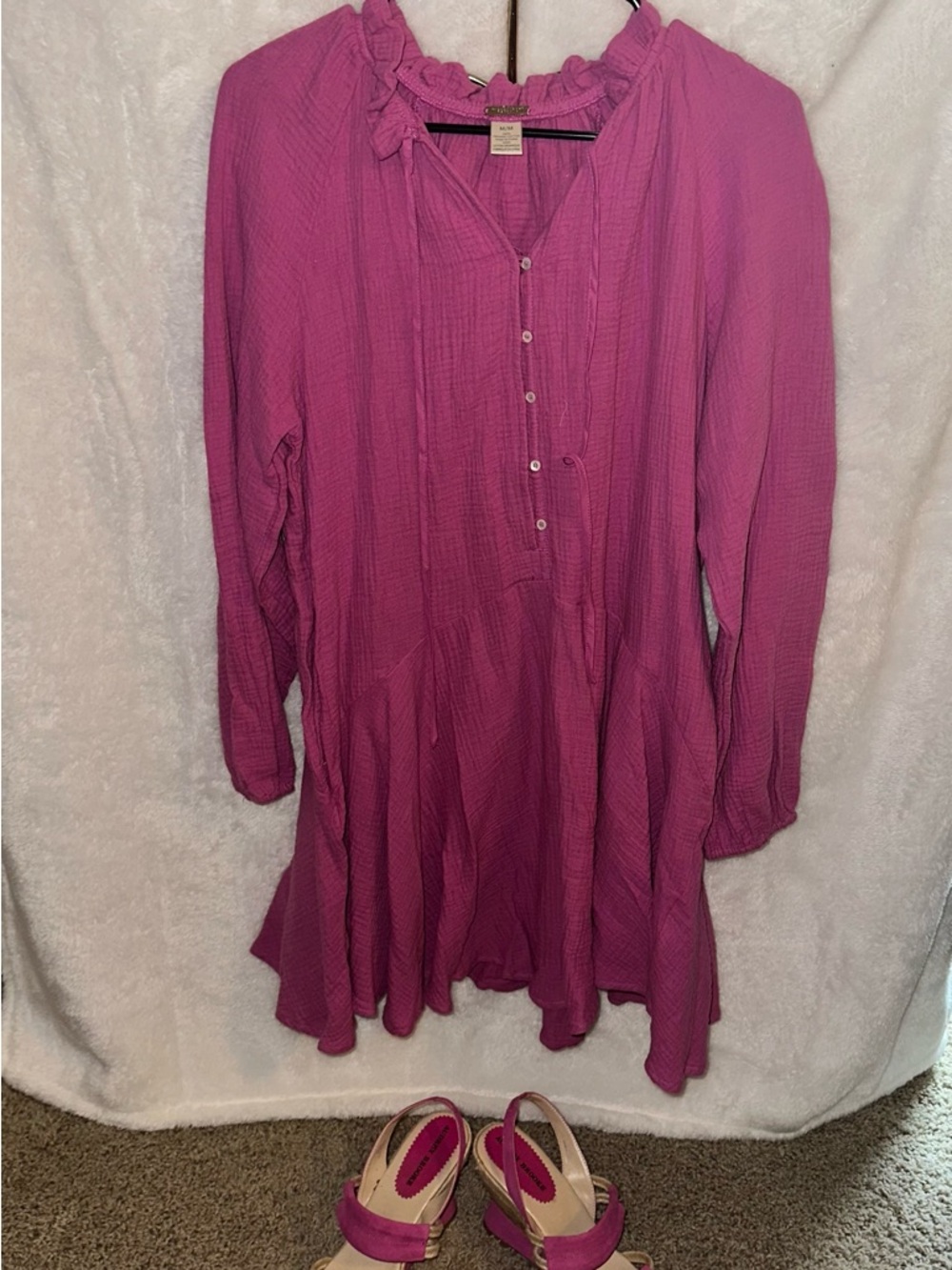 Magaschoni Raspberry Pink Peasant Tunic